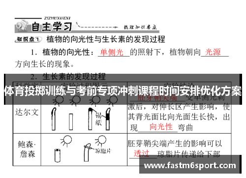 体育投掷训练与考前专项冲刺课程时间安排优化方案